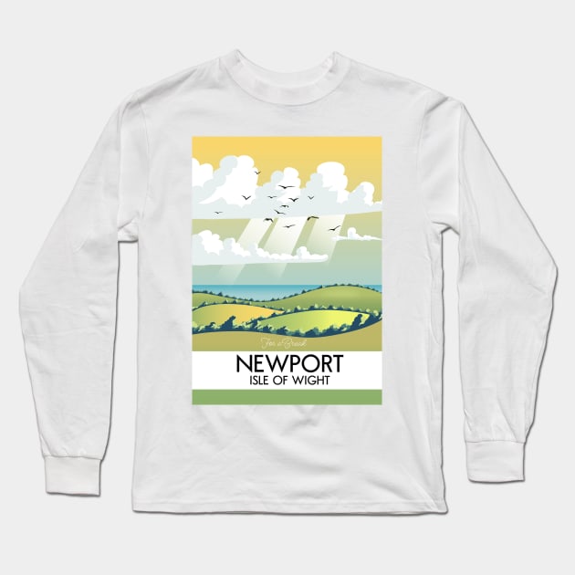 Newport Isle of wight travel poster Long Sleeve T-Shirt by nickemporium1